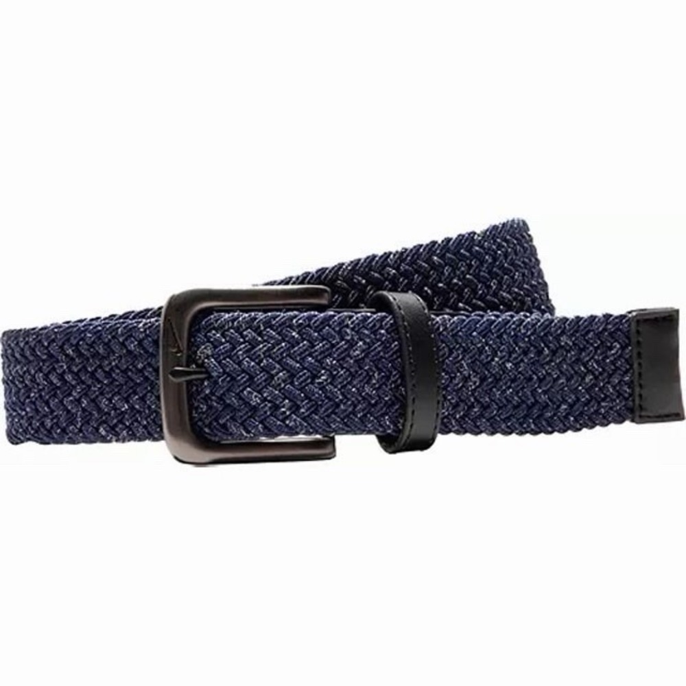 Nike Men's Heather Stretch Woven Golf Belt Navy Blue Large (38-40) NWT